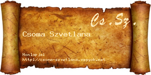 Csoma Szvetlana névjegykártya